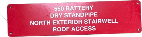 Roof access sign